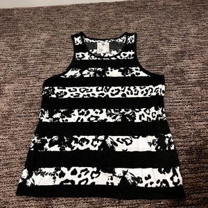 Cheetah print striped tank top